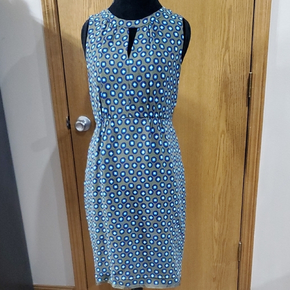J. Crew Green and Blue Sleeveless Halter Midi Dress - Picture 1 of 9